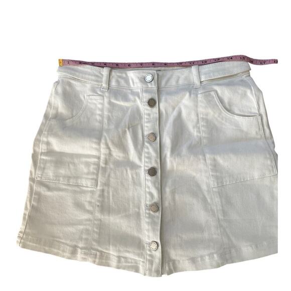 Vintage Jole Cotton Skirt White Button Front Utility Style - Picture 1 of 3